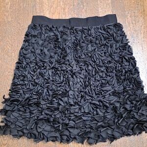Chic Black Textured A-Line Skirt